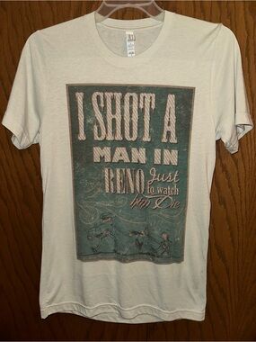 Johnny Cash Short-Sleeve Tee with Teal Vintage Graphic